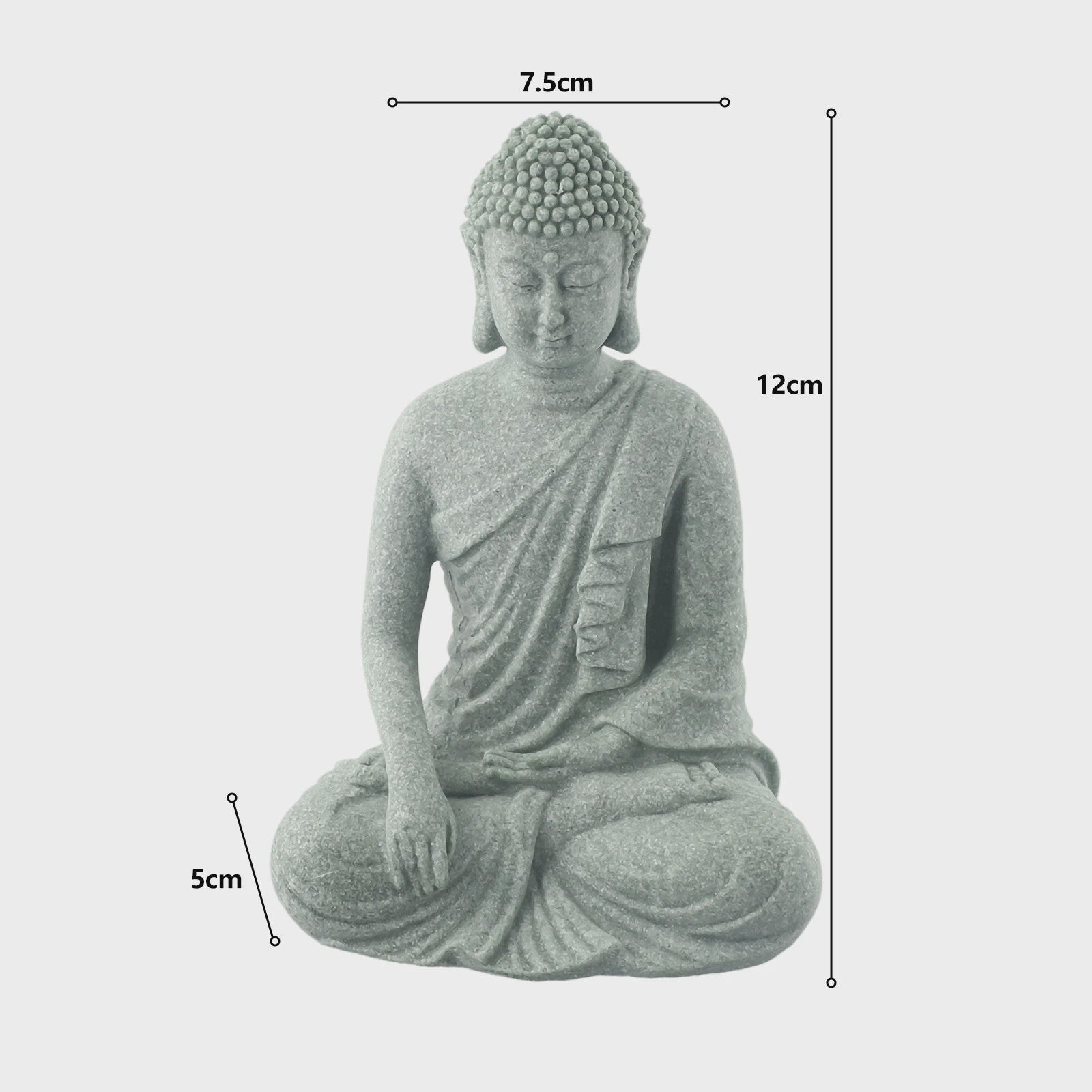 Zittende Buddha Beeldje - Zen Tuindecoratie & Vis Tank Ornament (Resin Steenlook)
