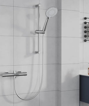 Thermostatische Douchekraan Set met Handdouche en 3 Straalstanden - Wandmontage Badkamer Mixer