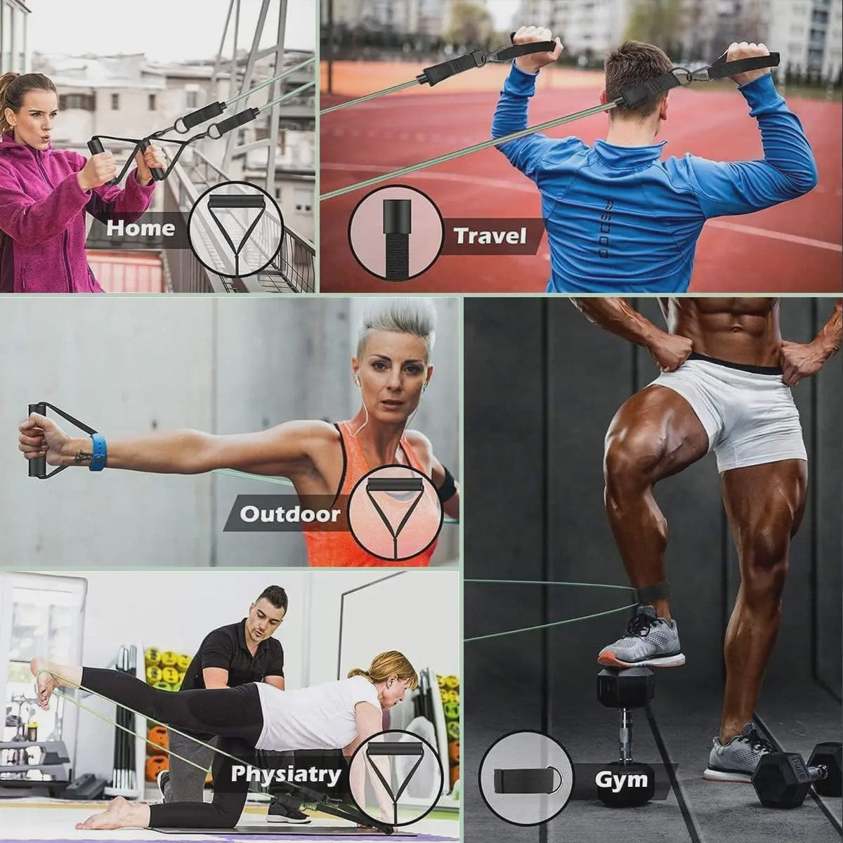 Verstelbare Weerstandsbanden Set (20-200 LBS) voor Krachttraining & Fitness