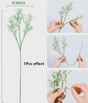 Kunst Gipsenkruid Bloemen (Gypsophila) - 63cm - Decoratie voor Bruiloft, Feest & Huis