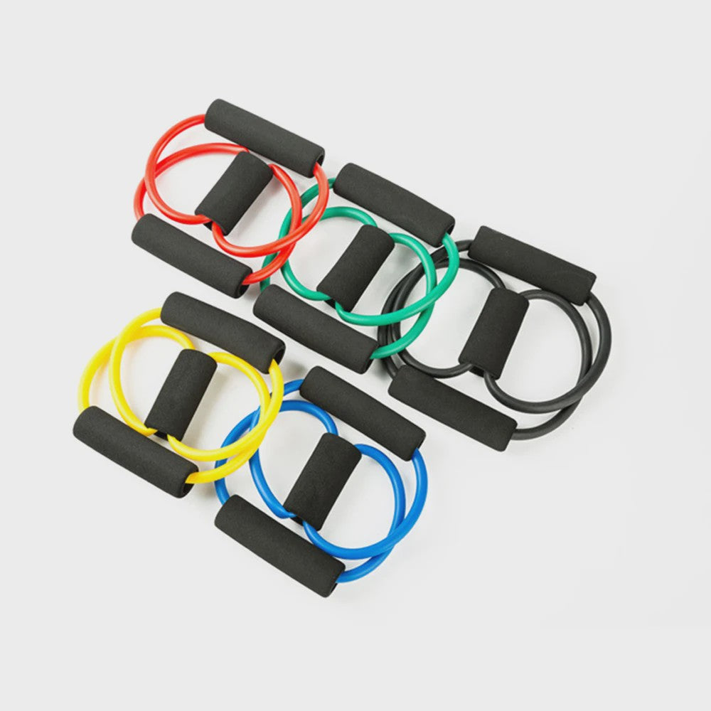 8-vormige Weerstandsband voor Krachttraining en Fitness | Elastische Oefenband met Handvatten
