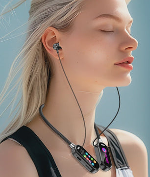 KEBIDUMEI Bluetooth 5.4 Nekband Oordopjes met Kleurenscherm, ENC Noise Reduction & TF Kaart