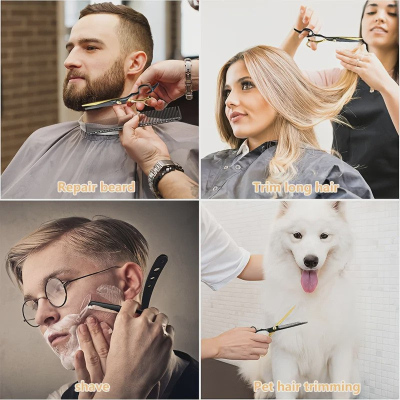 Professionele Haar Kappersschaar Set - Inclusief Effileerschaar & Accessoires