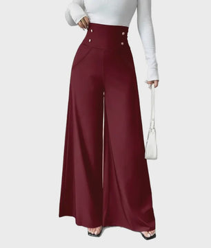 Modieuze Wijde Pijp Pantalon Dames - Comfortabel & Ademend Kantoor & Casual