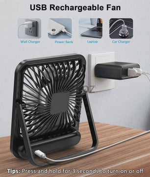 Draagbare USB Ventilator met 5 standen, 180° kantelbaar en stil