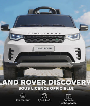 Elektrische Kinderauto Land Rover Discovery 12V - Met Afstandsbediening & 2 Motoren - Wit