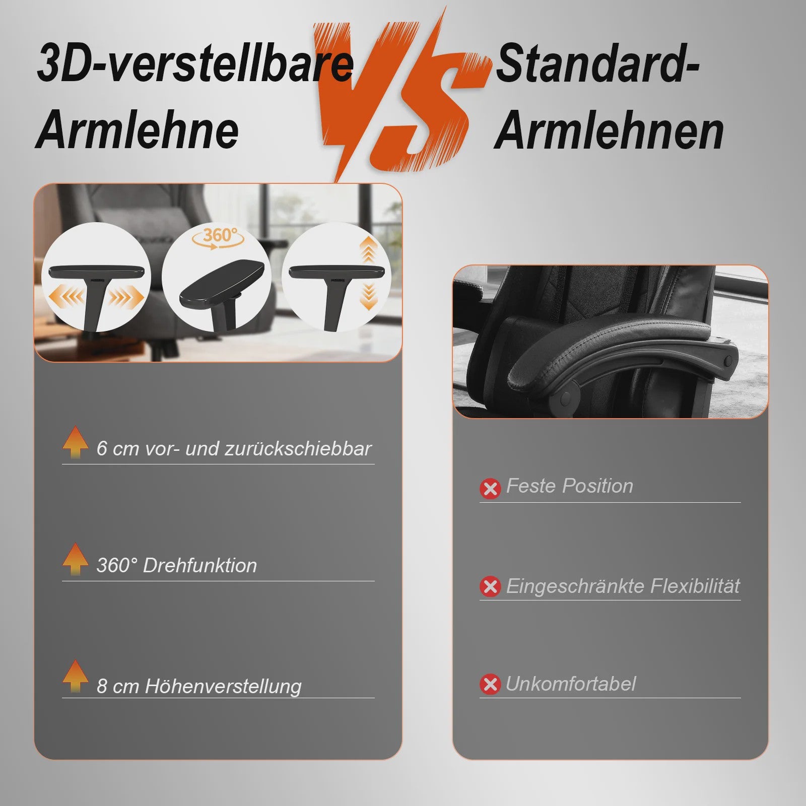 Retro Gaming Stoel van Suède met 3D Armleuningen, Lendesteun & Verstelbare Rugleuning