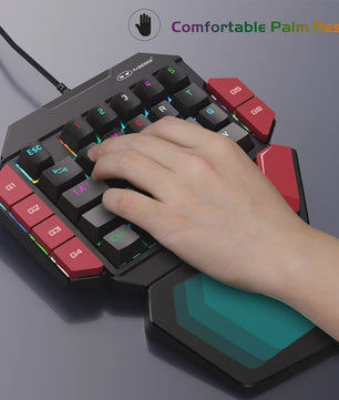 MageGee Mini Mechanisch Gaming Toetsenbord - 35 Toetsen, Eén Hand, Backlit, Hot-Swappable