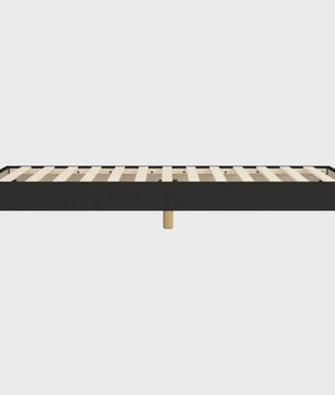 Zwart Stoffen Bedframe met Lattenbodem 90x200 cm - Stevig Ondersteuningssysteem voor Eenpersoonsbed