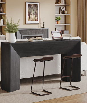 Extra Lange Zwarte Houten Console Tafel (160 cm) - Stijlvolle Entree & Woonkamer Tafel