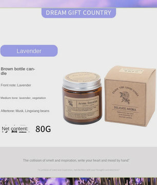 Aromatherapie Kaars in Bruine Glazen Pot - Geurkaars voor Ontspanning & Cadeau
