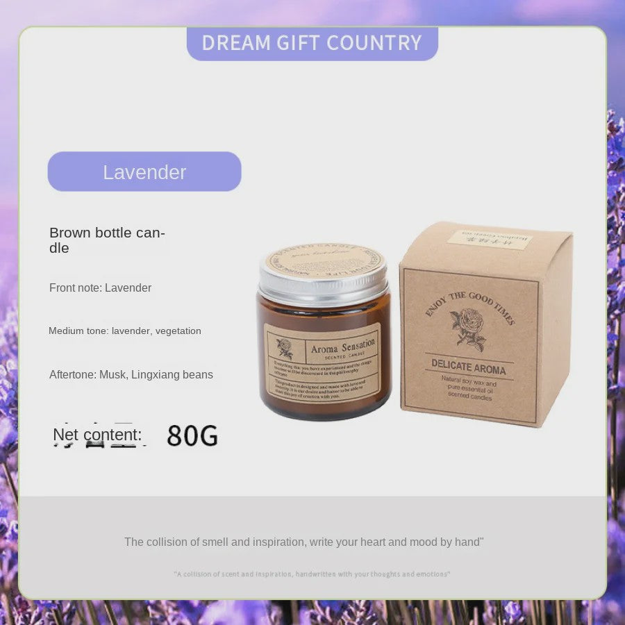 Aromatherapie Kaars in Bruine Glazen Pot - Geurkaars voor Ontspanning & Cadeau