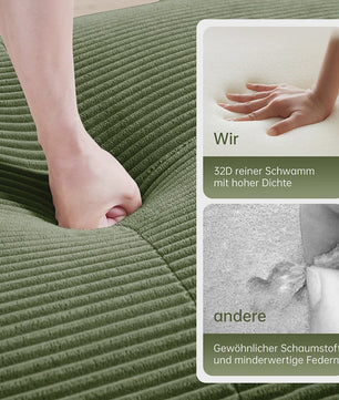 Luxe 82'' Loveseat Bank met Gebogen Armleuningen en Hoge-elastische Bekleding