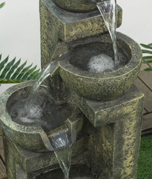 Tuinfontein met 4 Waterniveaus - Waterpartij & Waterval van Kunsthars