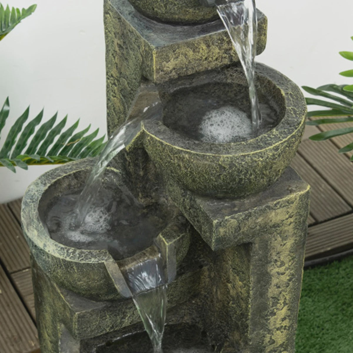 Tuinfontein met 4 Waterniveaus - Waterpartij & Waterval van Kunsthars