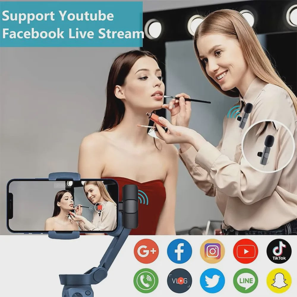 Draadloze Lavalier Microfoon - Mini Draagbaar voor iPhone & Android