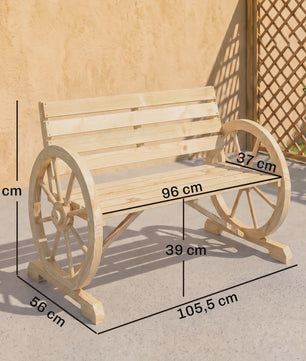 Houten Tuinbank 2-Persoons met Karwiel Design - Stevig en Duurzaam tot 240 kg
