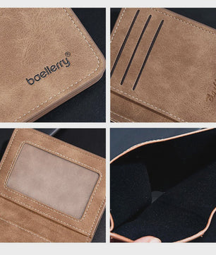 Minimalistische Heren Portemonnee van PU Leer met Geldclip - Compact en Ideaal voor Reizen