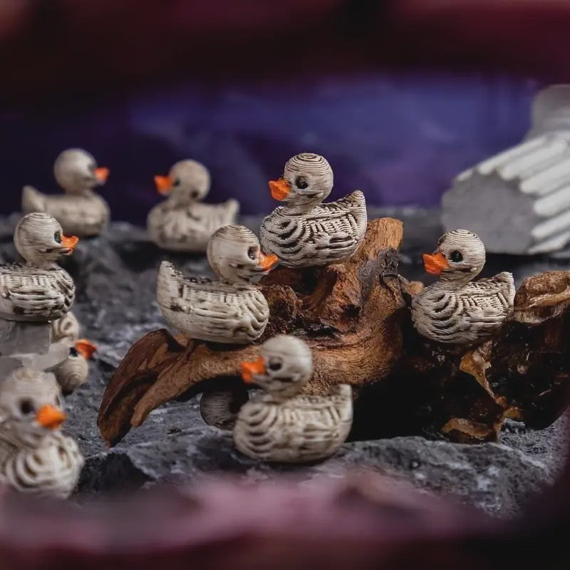 20x Gothic Skelet Eendjes - Mini Resin Figuurtjes voor Halloween & Decoratie
