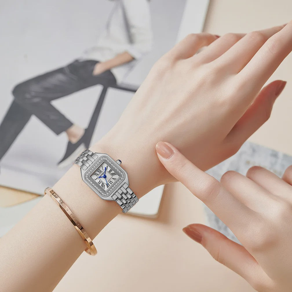 Luxe Gouden Roestvrij Staal Dameshorloge - Elegant Zakelijk Mode Accessoire