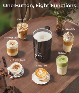 Automatische Melkopschuimer 6-in-1: Warme & Koude Schuim voor Koffie & Cappuccino
