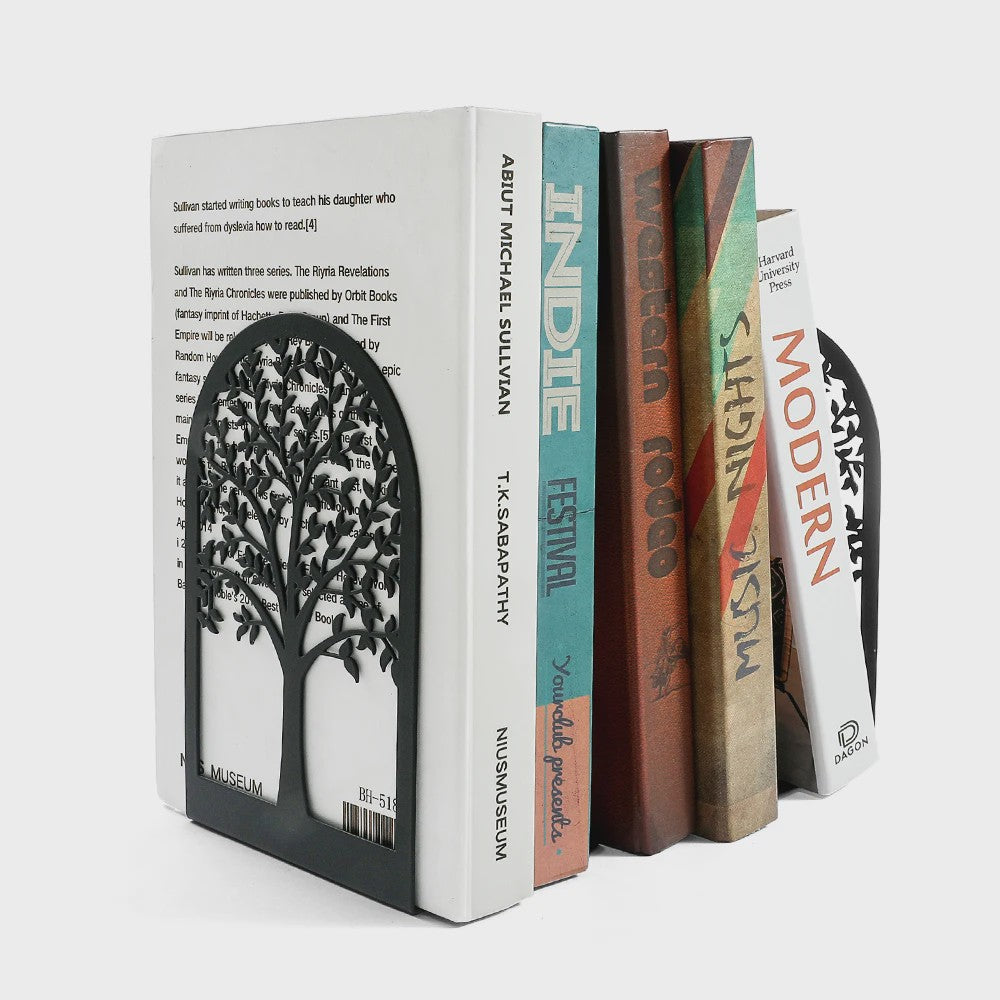 Decoratieve Levensboom Boekensteunen - Stijlvolle Boekenhouders voor Bureau en Thuis