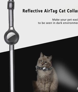 Veiligheids Halsband voor Katten met AirTag Houder - Verstelbaar, Reflecterend & Waterdicht
