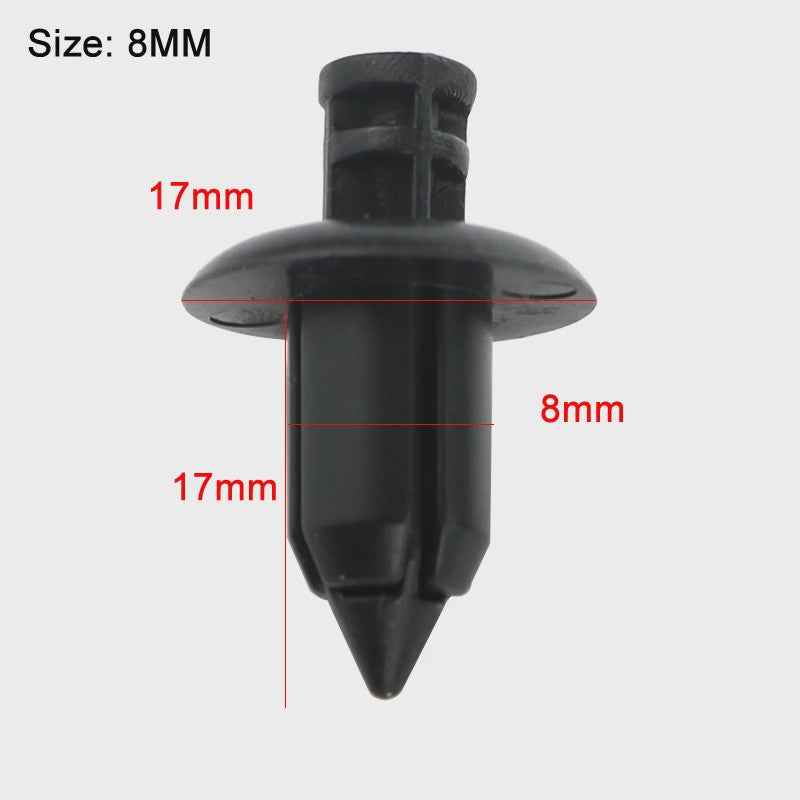 20x Kunststof Push Clips voor Motor Kuipdelen - 6mm, 7mm, 8mm
