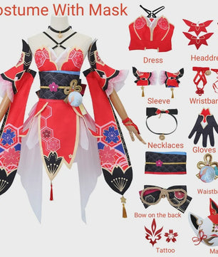 Honkai Star Rail Sparkle Cosplay Kostuum Set - Compleet met Pruik & Masker voor Dames