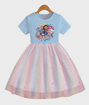Zomerse Regenboog Prinsessenjurk voor Meisjes (2-8 jaar) - Feestelijk & Schattig