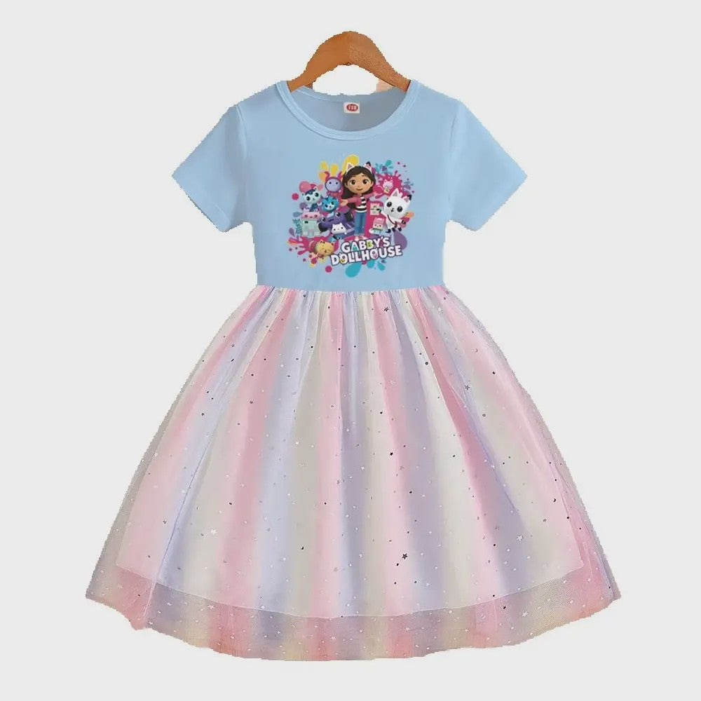 Zomerse Regenboog Prinsessenjurk voor Meisjes (2-8 jaar) - Feestelijk & Schattig