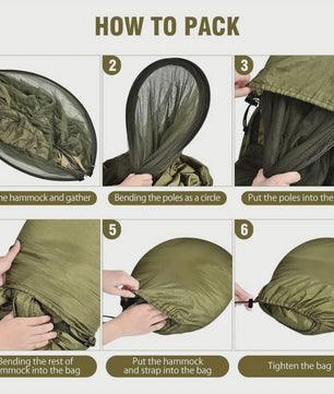 2-in-1 Camping Hangmat met Muggennet - Ultralicht Parachute Nylon