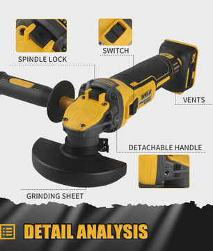 DEWALT DCG409 Haakse Slijper 20V Brushless Snoerloos 125mm - Krachtige Polijstmachine