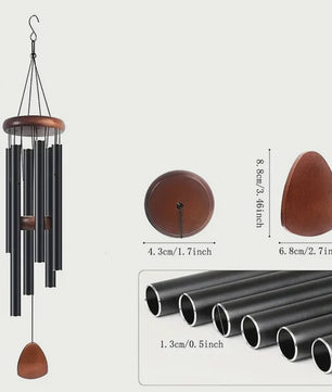 Klassieke Aluminium Windgong 26 Inch met Houten Hanger - Sfeervolle Tuindecoratie