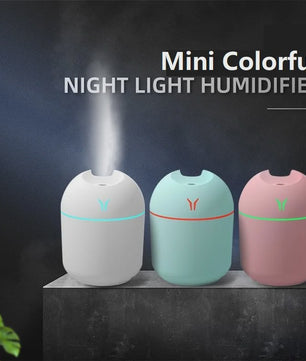 Mini USB Luchtbevochtiger & Aroma Diffuser met LED Kleurenlamp - Stille Werking