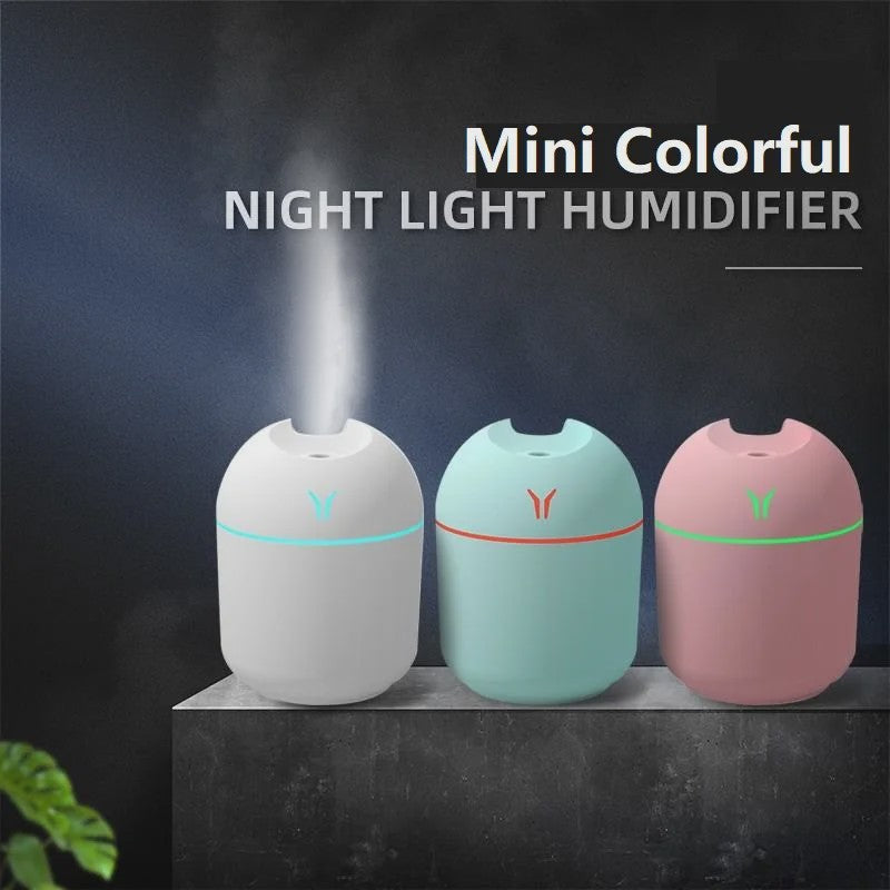 Mini USB Luchtbevochtiger & Aroma Diffuser met LED Kleurenlamp - Stille Werking