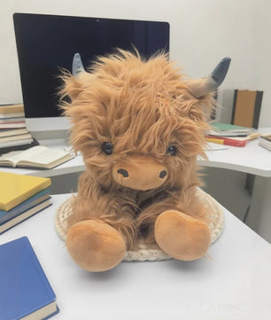 Zachte Pluche Koe Knuffel (25cm) - Schotse Hooglander Speelgoed voor Kinderen & Decoratie