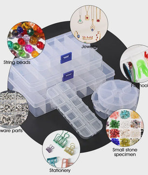 Transparante Plastic Opbergdoos met Verstelbare Vakjes - Sieraden, Kralen & Kleine Spullen
