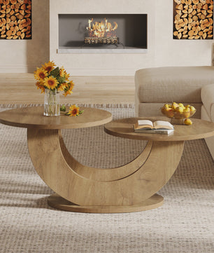 Moderne Ronde Salontafel met Uniek U-vormig Frame - 46 inch