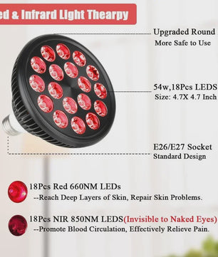 Roodlichttherapie Lamp 660nm & 850nm met Statief - Huidverbetering & Pijnverlichting