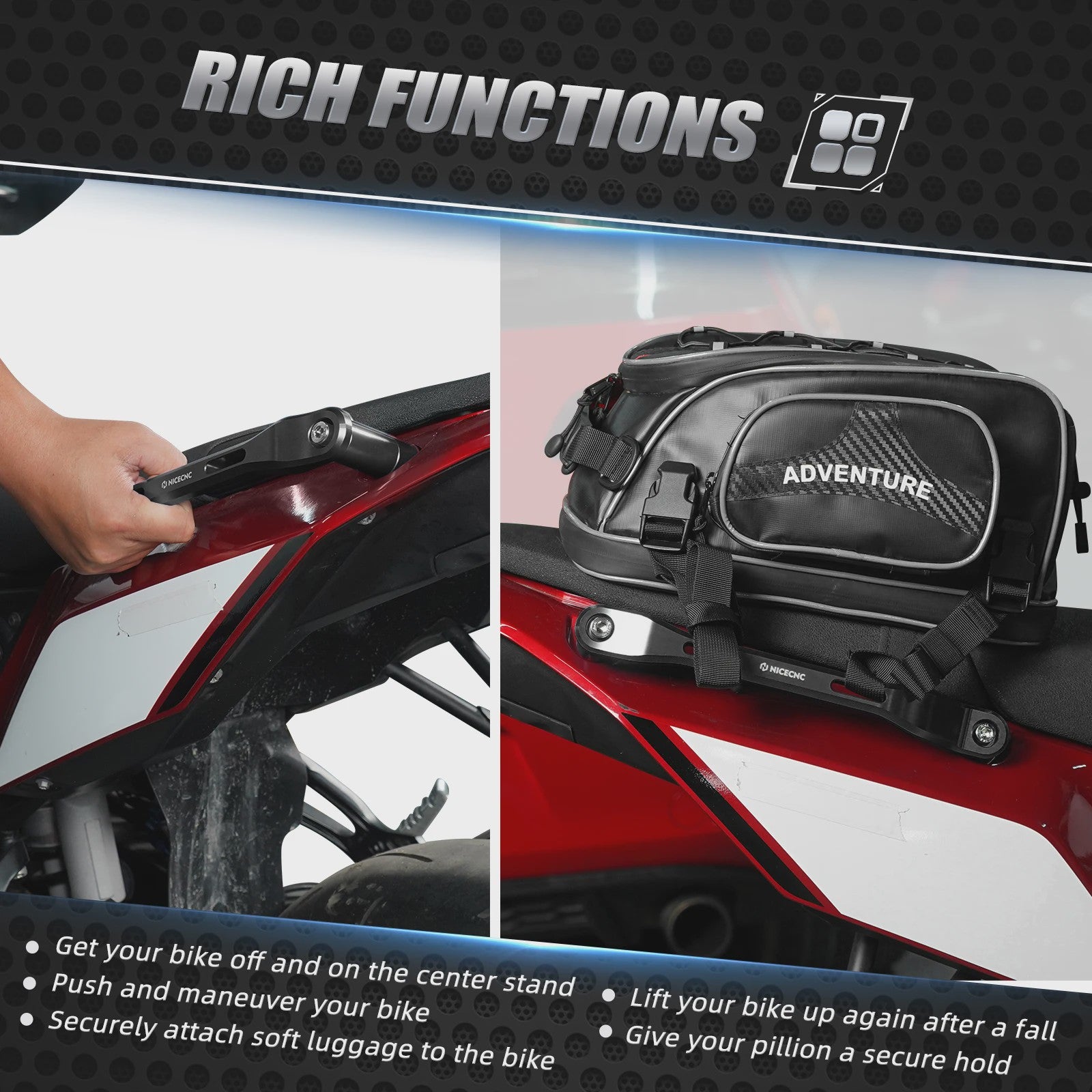 Compleet Motorbagage Systeem: Bagagerek, Zijkoffers & Handgrepen voor Yamaha Tenere 700 (2019-2024)