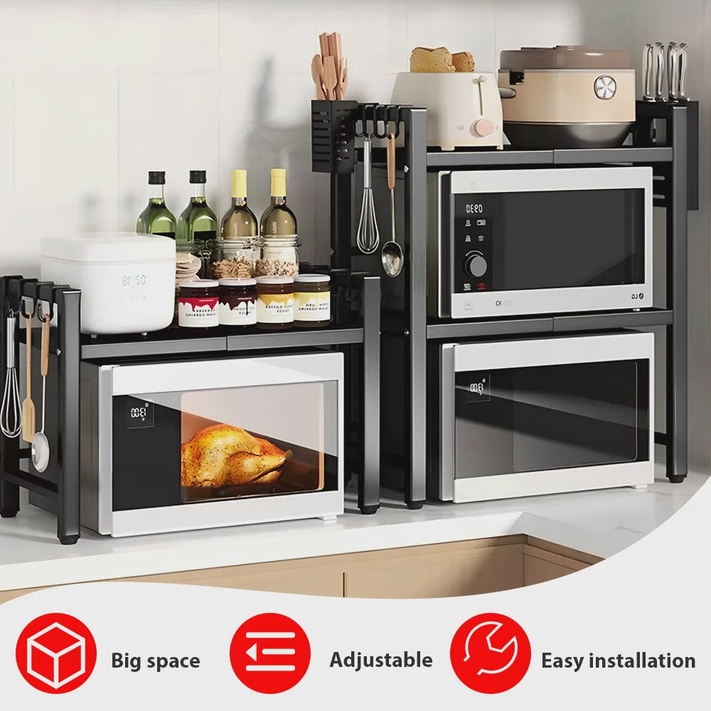 Verstelbare Magnetron Ovenrek - Keuken Organizer met Haken