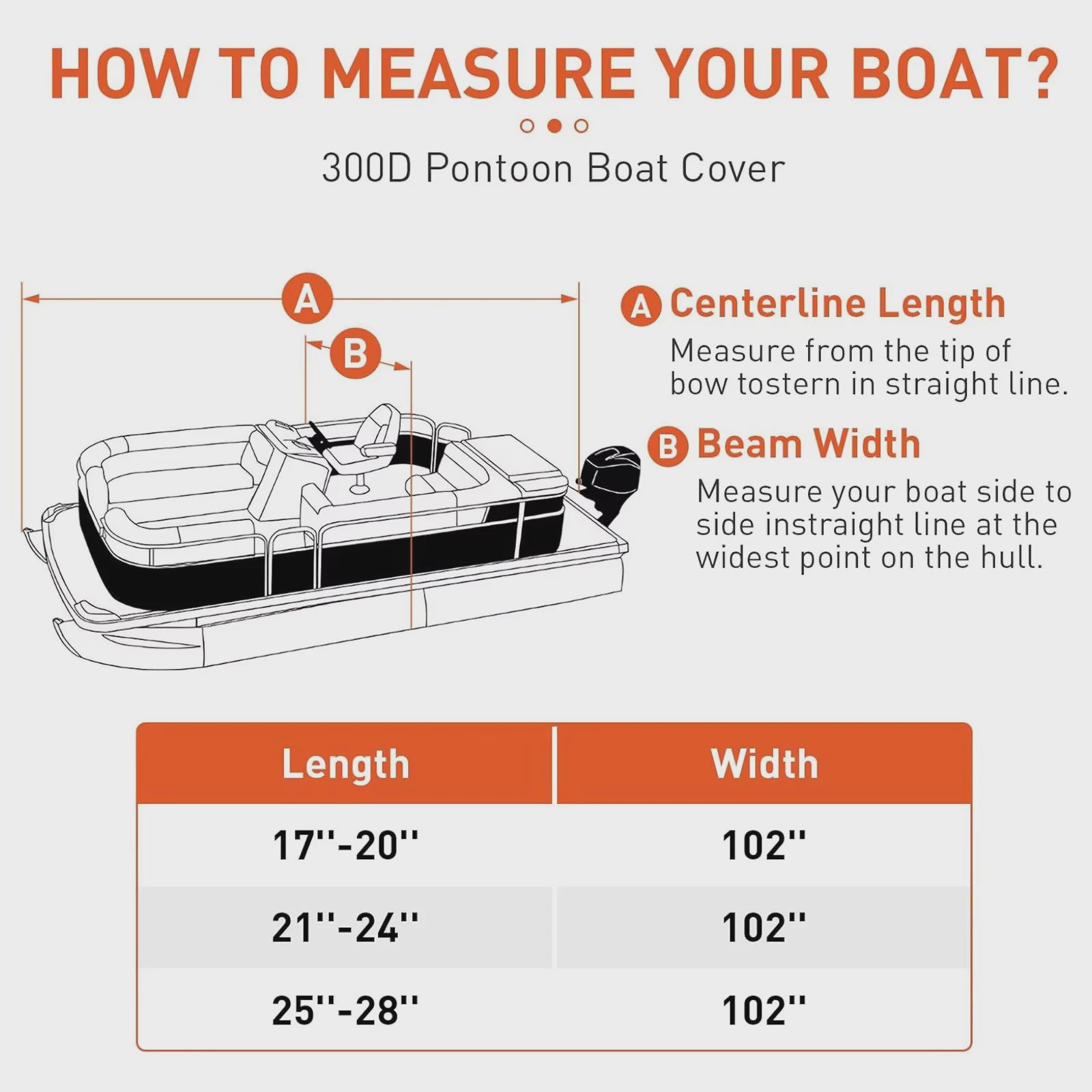 Waterdichte Pontoon Boot Trailerhoes - UV-bestendig, 300D Heavy Duty, met Motorhoes & Spanband