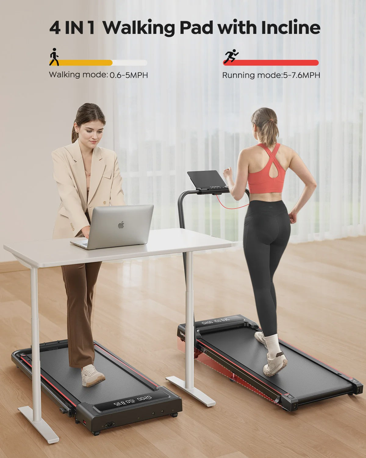 Toputure Elektrische Opvouwbare Loopband met Helling & App Controle - Ideaal voor Thuis & Kantoor