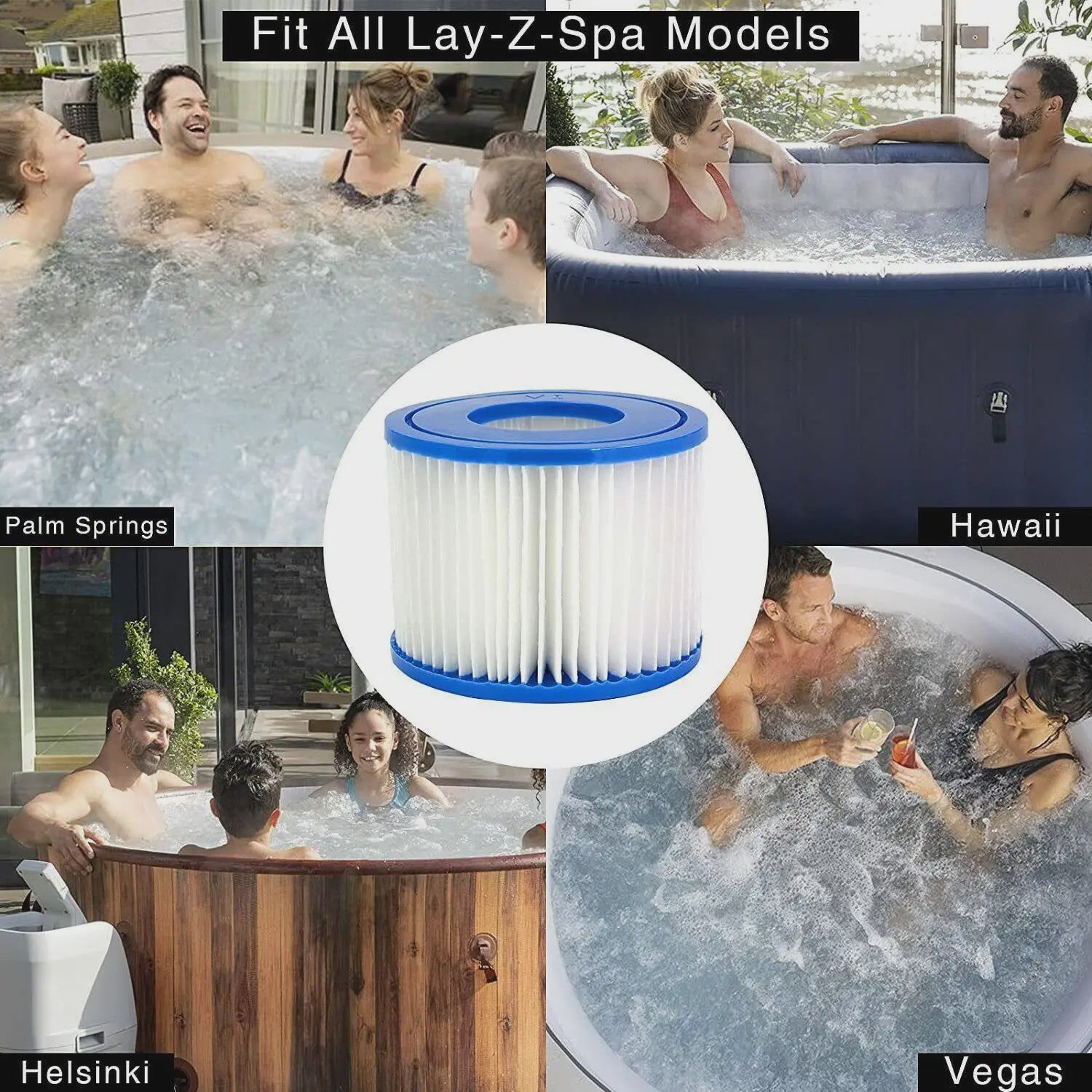 6x Spa Filter Cartridge voor Lay-Z-Spa Hot Tub - Zwembad Reiniging