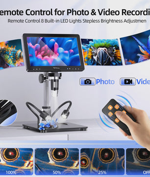 DM13 Digitale Microscoop 10.1" IPS Scherm, 2000X Vergroting, 16MP Camera