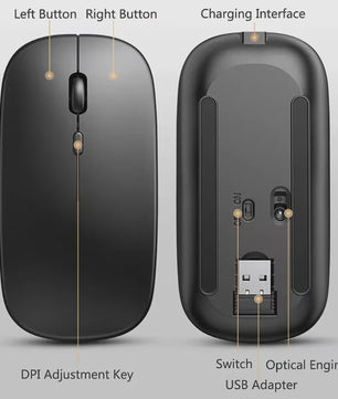 Draadloze Oplaadbare Muis: Bluetooth & 2.4GHz Dual Mode voor PC/Laptop