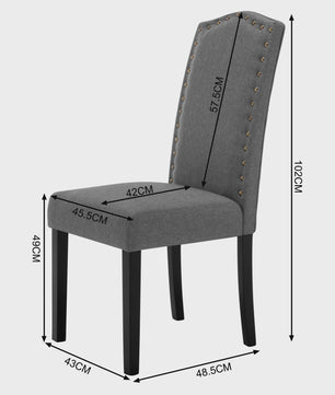 Set van 2 Gestoffeerde Eetkamerstoelen met Hoge Rugleuning - Stijlvol Design voor Woonkamer, Keuken of Hotel