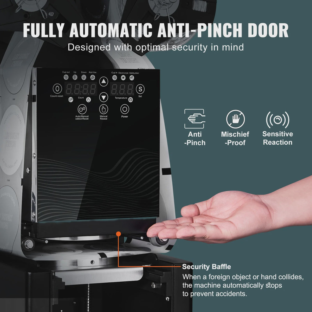 Volautomatische Cup Sealer Machine met LCD - 500-650 Cups/Uur