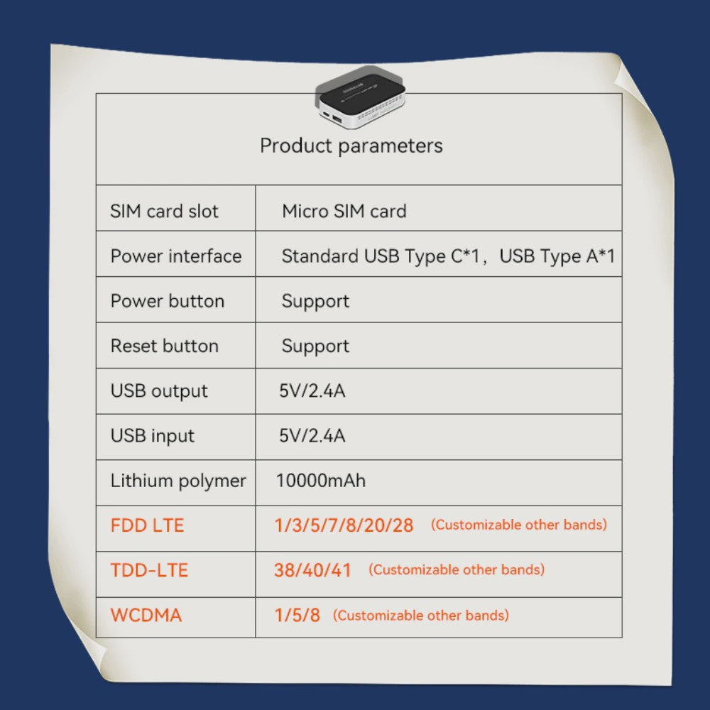 OPTFOCUS 4G WiFi6 Pocket Router 10000mAh Powerbank | Draagbare MIFI Hotspot